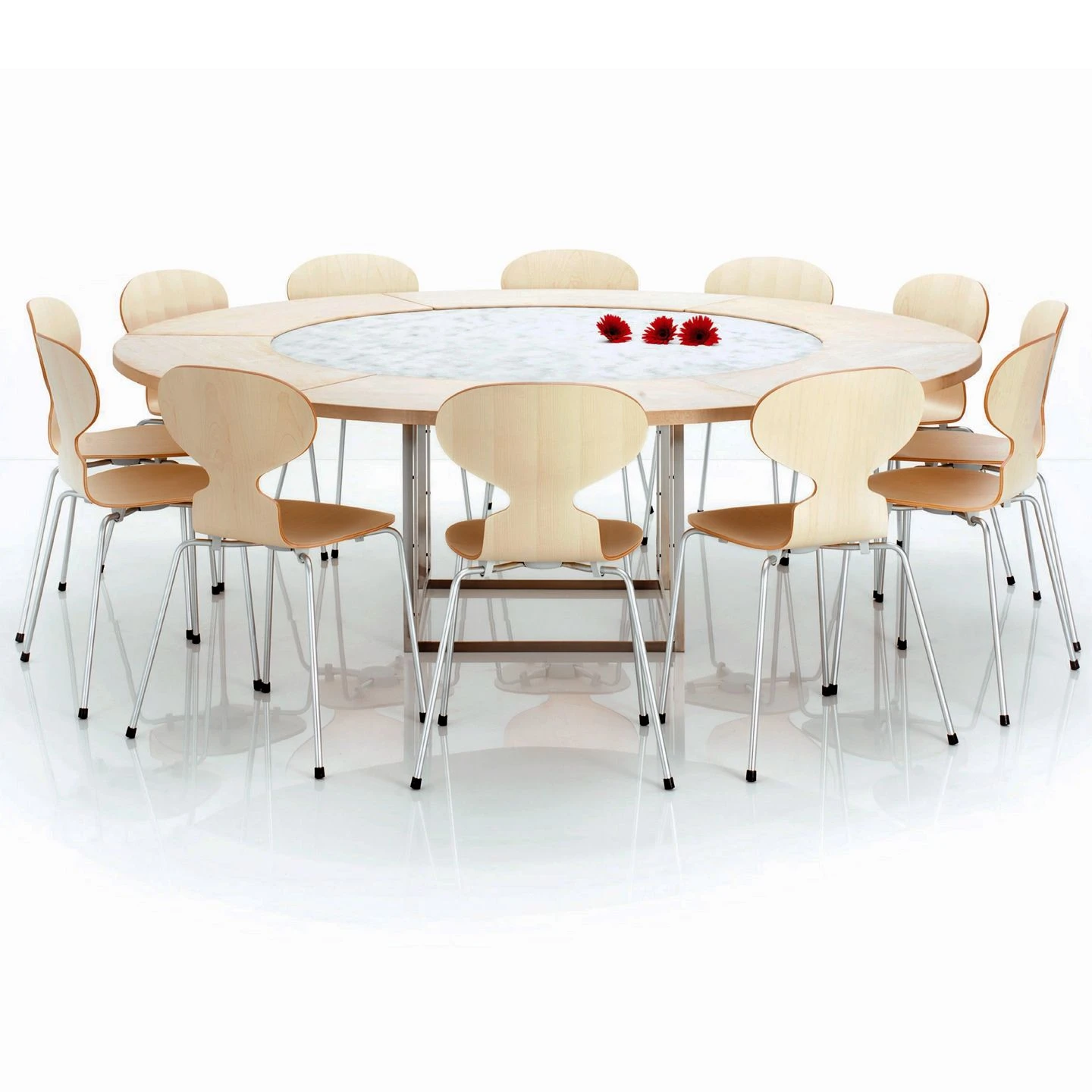 Fritz Hansen Ant Chair 4 Leg Wood Veneer