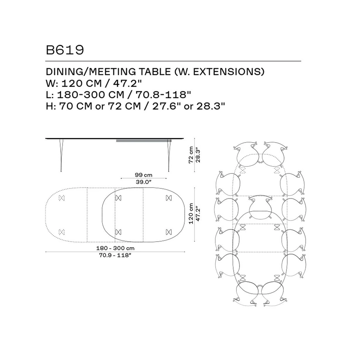 Fritz Hansen Superellipse B619 Extend Table - Image 9